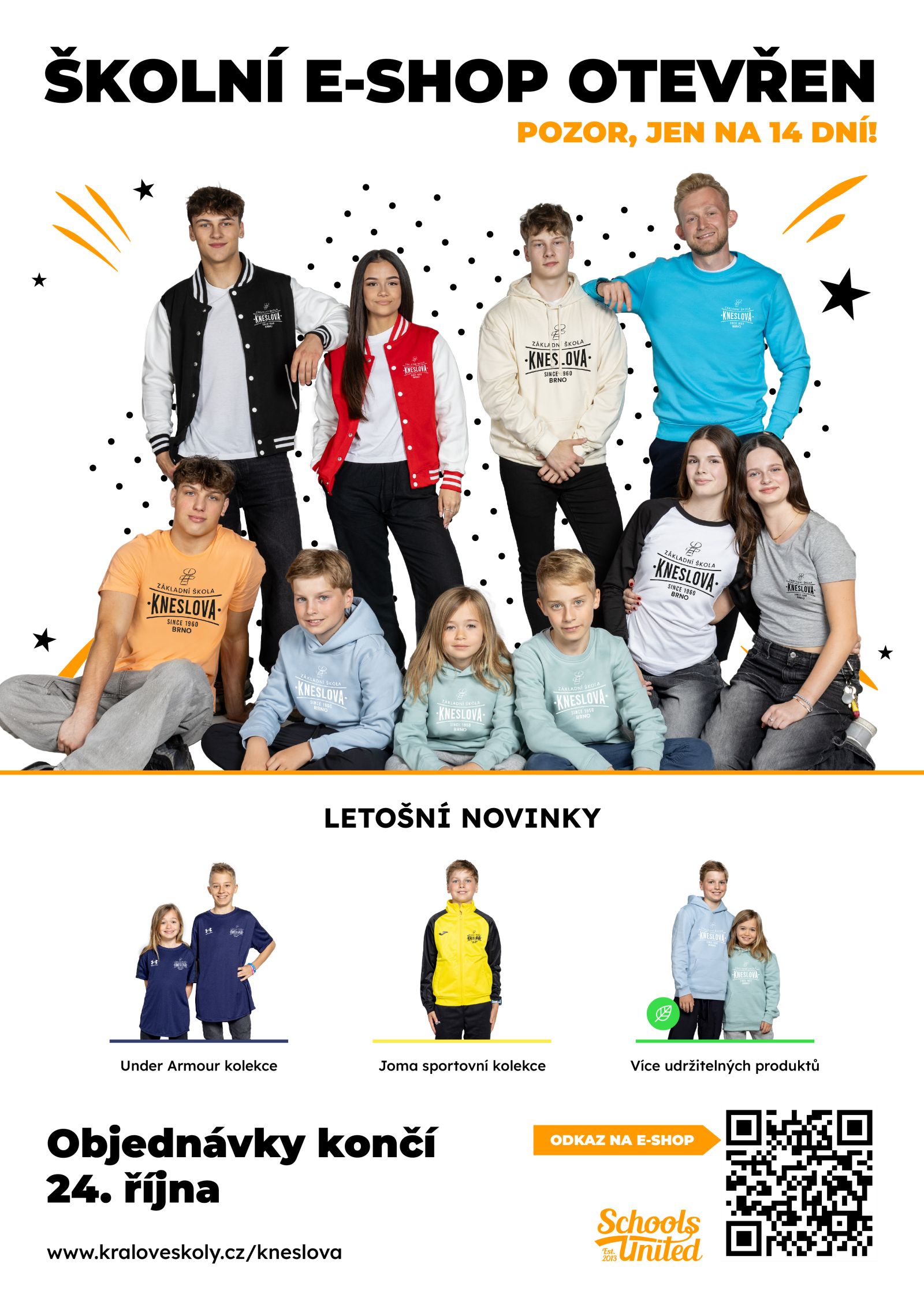 Kolekce oblečení s logem školy