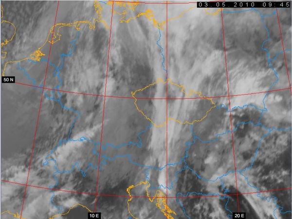 Snímek z družice Meteosat